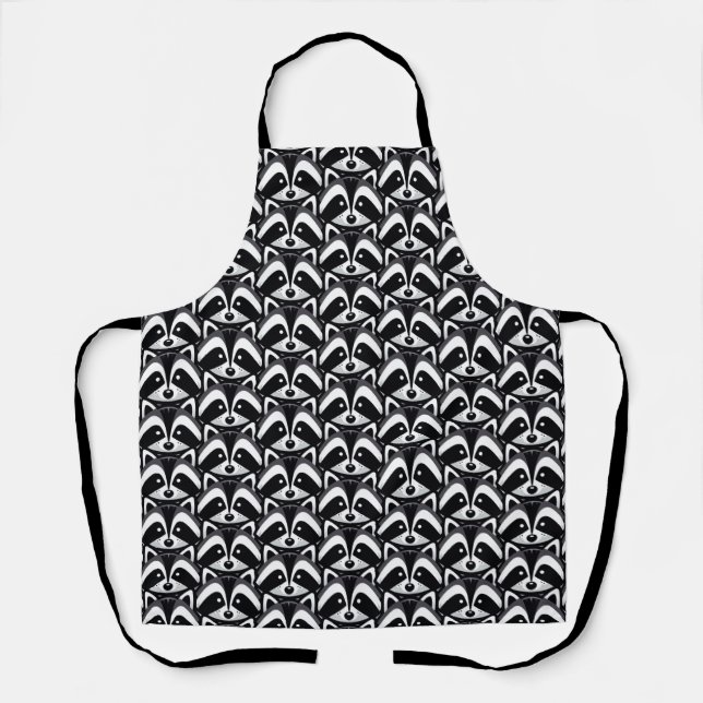Simple Raccoon Design Apron (Front)