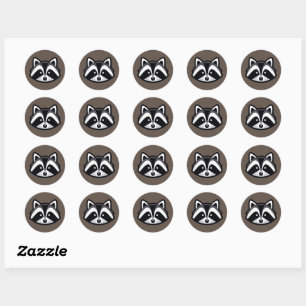 Simple Raccoon Design Classic Round Sticker