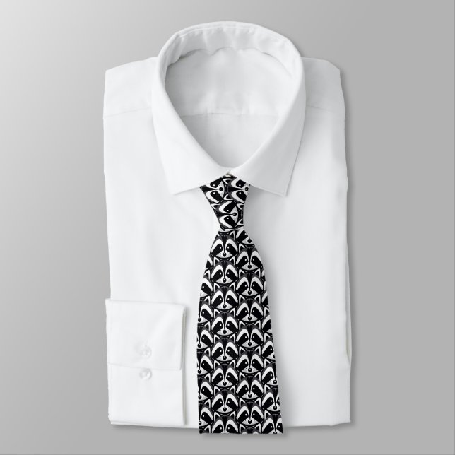 Simple Raccoon Design Tie (Tied)