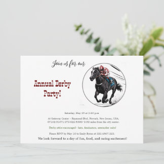 Simple Race Horse Derby Party Invitation