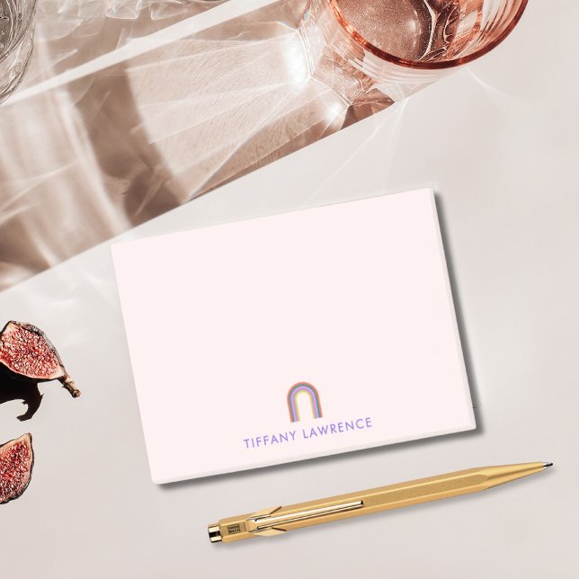 Simple Rainbow Blush Pink Personalized Post-it Notes (Simple Rainbow Blush Pink Personalized Post-it Notes
)