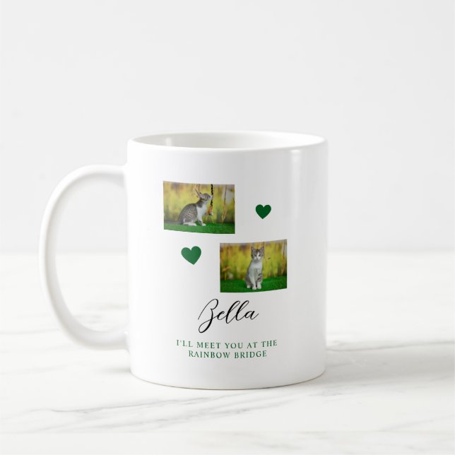 Simple Rainbow Bridge Cat Memorial Coffee Mug (Left)