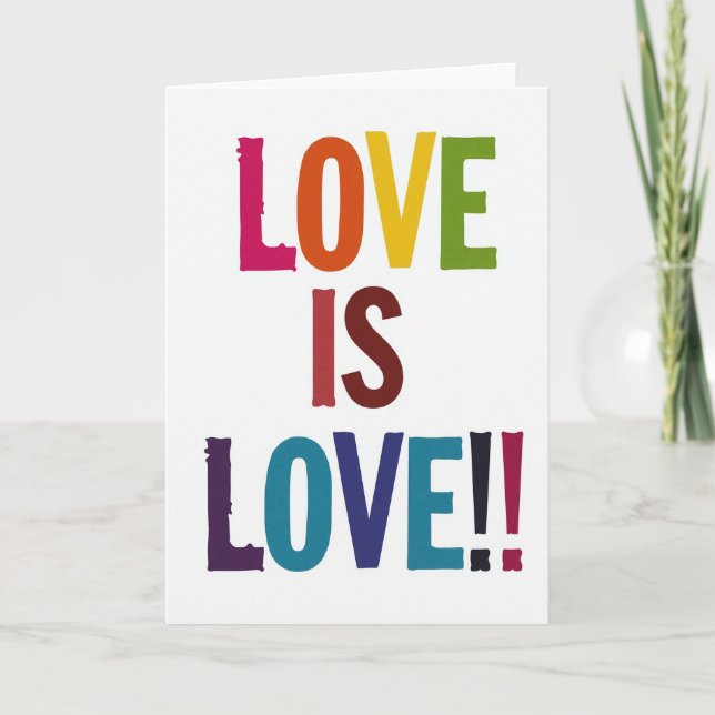 Simple Rainbow Love Is Love Card (Front)