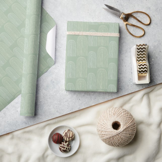 Simple Rainbow Mid Century Chic Pattern Wrapping Paper (Crafts)
