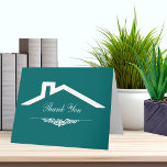 Simple Real Estate Business Thank You Cards<br><div class="desc">Simple real estate business thank you cards with elegant design elements with words "Thank You" along with inside message space you can personalize with your company name and message of thanks. Customize the background colour, the text font and colours and inside text message to make this your own. Designed to...</div>
