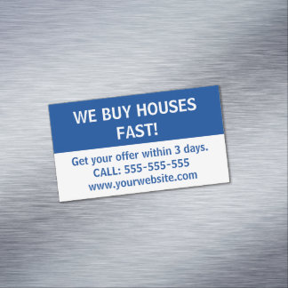 Simple Real Estate Marketing We Buy Houses Magnetic Business Card