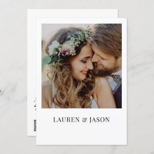 Simple Real Vellum Overlay QR Code Photo Wedding Invitation