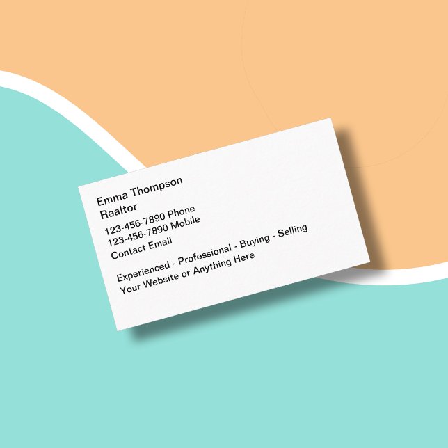 Simple Realtor Thème Immobilier Cartes de visite (Créateur téléchargé)