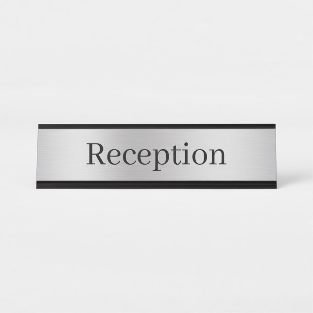 Simple Reception Desk Name Plate (Front)