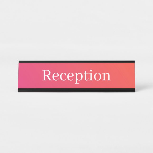 Simple Reception Desk Name Plate (Front)