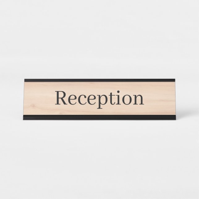 Simple Reception Desk Name Plate (Front)