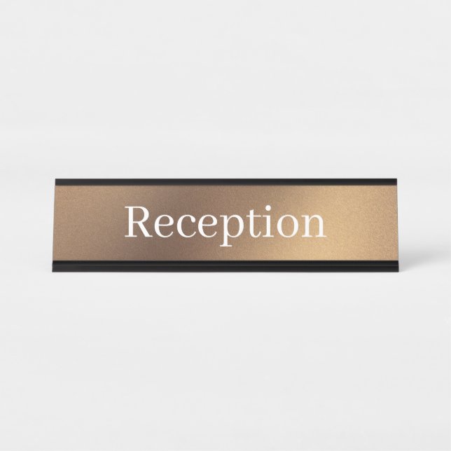 Simple Reception Desk Name Plate (Front)