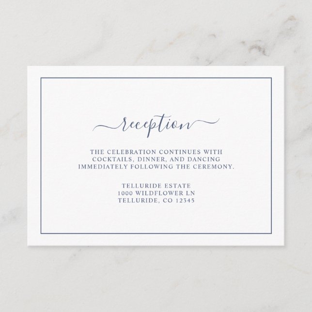 Simple Reception Wedding Enclosure Card (Front)