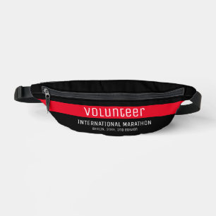 Simple Red And Black Volunteer Help Promotional  Fanny Pack