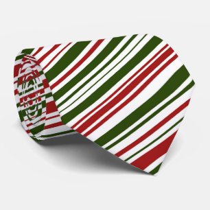 Simple Red and Green Stripes Christmas  Tie