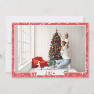 Simple Red and White Photo  Card