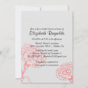 Simple Red & Black Bridal Shower Invitations