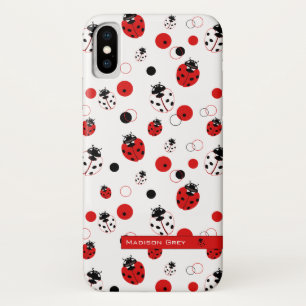 Simple Red, Black & White Ladybug Pattern Case-Mate iPhone Case