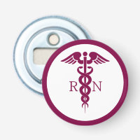 Simple Red Caduceus Nurse Medical Symbol