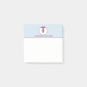 Simple Red Caduceus Nurse Medical Symbol Post-it Notes