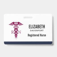 Simple Red Caduceus Registered Nurse RN Symbol