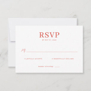 Simple Red Calligraphy RSVP Card