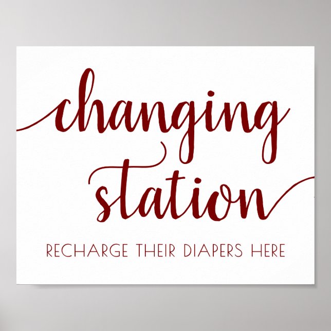 Simple Red Changing Station | Candy Apple Event Poster (Front)