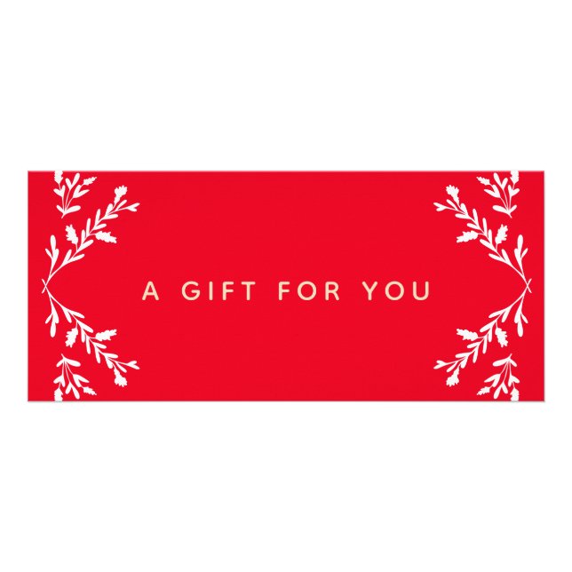 Simple Red Christmas  Gift Certificate (Front)