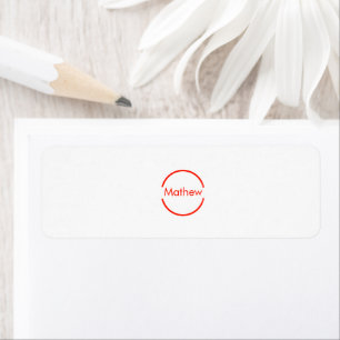 simple red circle add your name letter text
