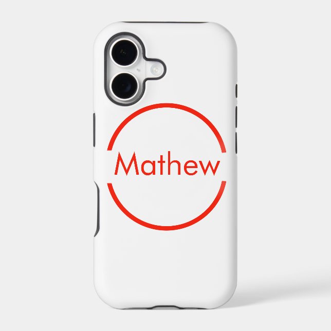 simple red circle add your name letter text (Back)