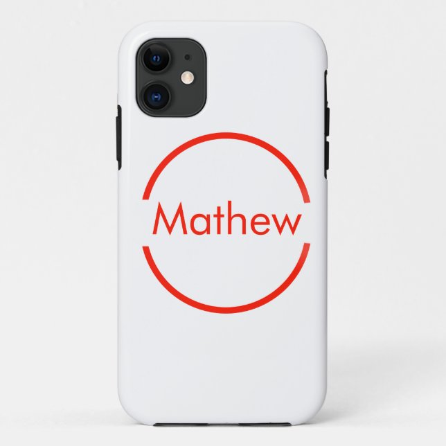 simple red circle add your name letter text Case-Mate iPhone case (Back)