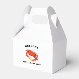 Simple Red crab corn seafood Restaurant logo name Favor Box