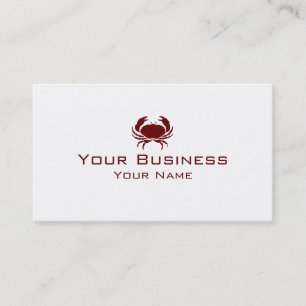 SImple red Crab custom business cards