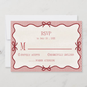simple red &cream overlay photo rsvp Invitation