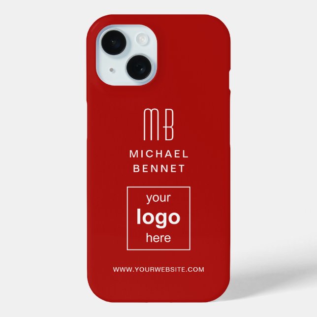 Simple Red Custom Business Logo Case-Mate iPhone Case (Back)