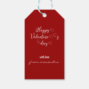 Simple red Customizable valentine's day Gift Tags