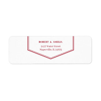 Simple Red Customized Return Address