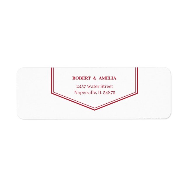 Simple Red Customized Return Address (Front)