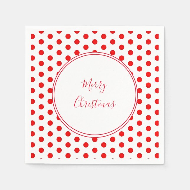 Simple Red Dots Christmas Party Paper Napkins (Front)