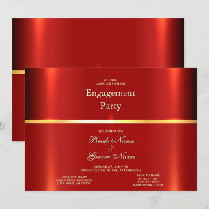 Simple Red Engagement Invitation