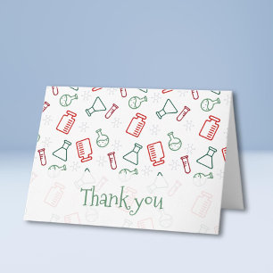 Simple Red Green Laboratory Science Thank you Card