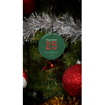 Simple Red Green Merry Christmas Family Photo