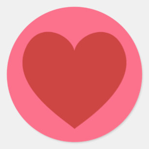 Simple Red Heart Classic Round Sticker