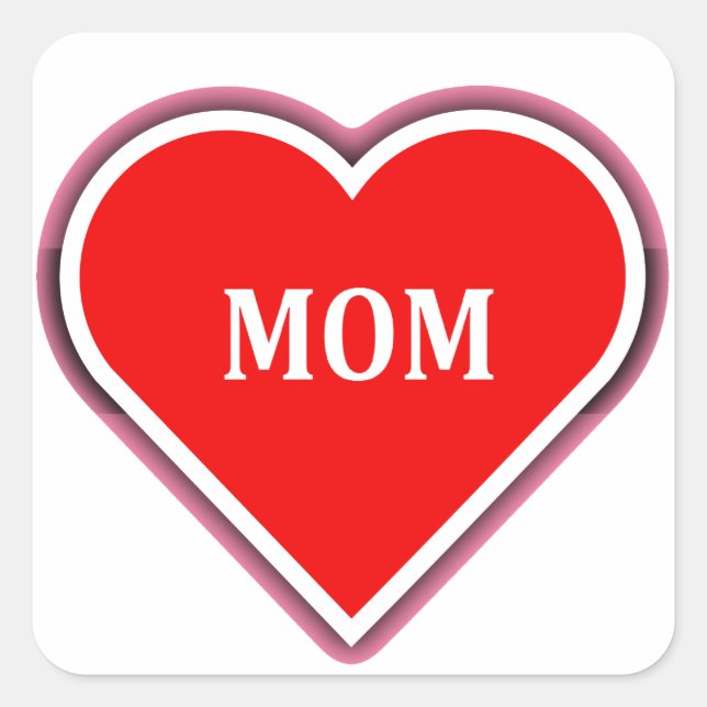 simple red heart for mom square sticker (Front)