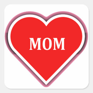 simple red heart for mom square sticker