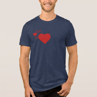 Simple Red Heart Love T-Shirt Tri-Blend Shirt