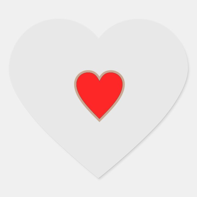Simple Red Heart on White Background Heart Sticker (Front)