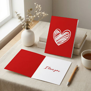 Simple Red Heart Oversized Greeting Card