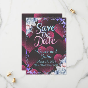 Simple Red Heart Theme Save the Date