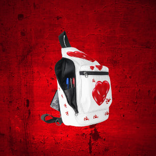 Simple Red Hearts on White Happy Valentine's Day   Sling Bag